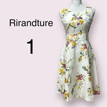 Rirandture 슬리브리스 원피스 화이트 꽃무늬 프린세스 라인