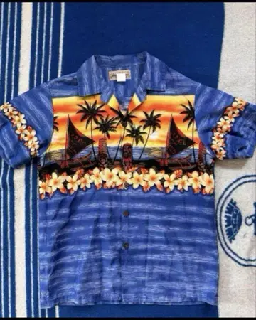 BLUE HAWAII 알로하 셔츠 블루 하와이 USA 빈티지