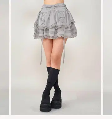 택 포함 랜덤 프릴 미니 스커트 Darich 다리치 그레이