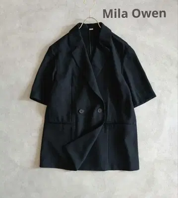 미라 오웬 Mila Owen 5부 소매 길이 더블 자켓 블랙 0
