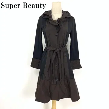 LA6985 슈퍼 뷰티 롱 플레어 코트 폴리에스테르 브라운 M