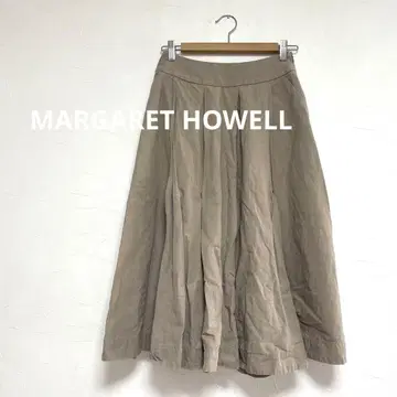 마가렛 호웰 린넨 코튼 플레어 스커트 베이지 여성용 S