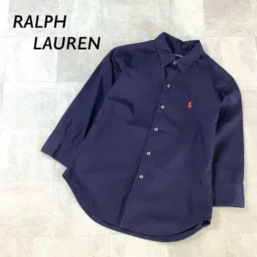 RALPH LAUREN SPORT 코튼 셔츠 7부 소매 네이비