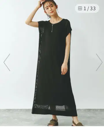 블랙 반팔 롱 원피스 뒷면 리본 포함