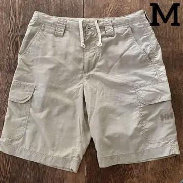 헨리 핸슨 하프 팬츠 M 베이지 카고 아웃도어 자수 로고