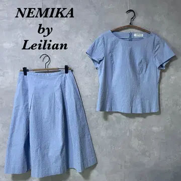 NEMIKA 스커트 셋업 시어서커 오피스 캐주얼 스카이블루 7