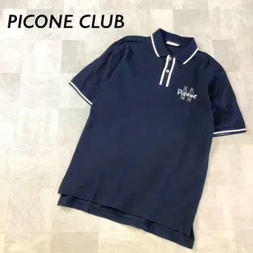 새상품급 PICONE CLUB 라인 입힌 피케 셔츠 반팔 네이비