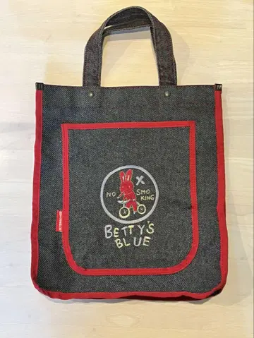 BETTY'S BLUE 토끼 자수 토트백