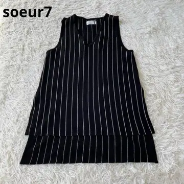 soeur7 수르 스트라이프 베스트 아지메