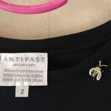 ANTIPAST 블랙 반팔 티셔츠 사이즈 2 일본제