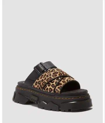 Dr. Martens 레오파드 무늬 통굽 슬라이드 샌들