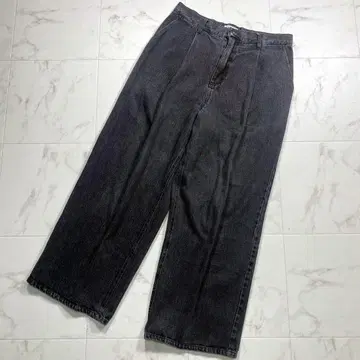 SINSS 신스 와이드 벌룬 데님 블랙 L