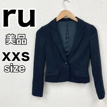아루유 ru 긴팔 자켓 봄 네이비 숏 기장