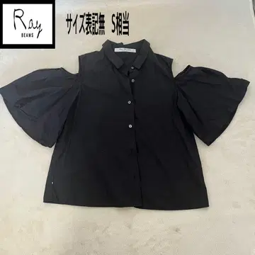 레이빔즈 오프숄더 상의 셔츠 퍼프 슬리브 블랙 S