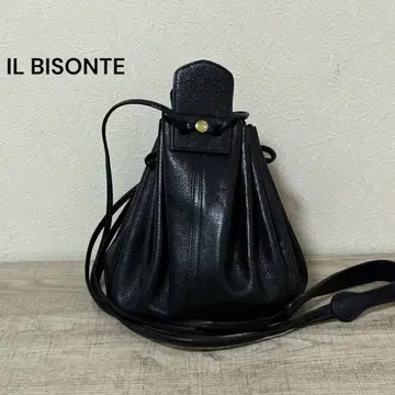 IL BISONTE 가죽 복조리 서클 숄더 백 블랙