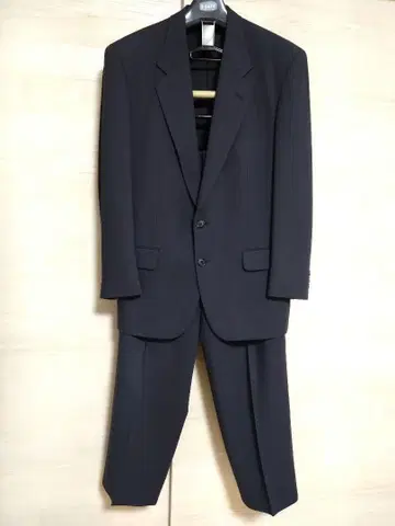 Valosh 비즈니스 정장 100% 울 네이비 2 버튼