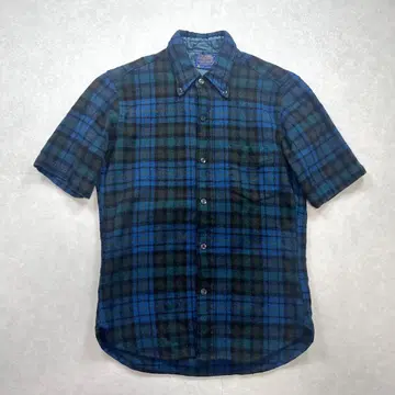 PENDLETON 60's 반팔 울 셔츠 블루 체크 M