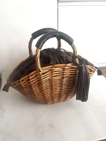 미사용 바스켓 백 태슬 포함