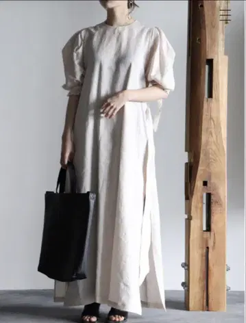 HYKE 린넨 반팔 롱 원피스 사이즈 1