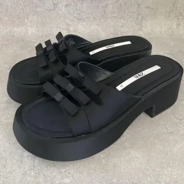 ZARA 자라 리본 새틴 샌들 블랙 37 23.5