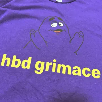 맥도날드 그리마스 hbd Grimace 생일 티셔츠 크루 구제 의류