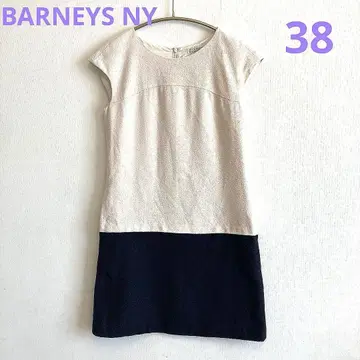 BARNEYS NY 슬리브리스 반팔 미니 원피스 아이보리/네이비