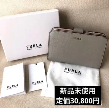 새상품 FURLA 훌라 정가 30,800엔 바빌론 M 그레이 베이지