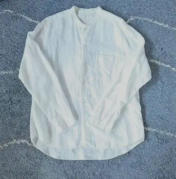 confect 컨팩트 린넨 블랙 헴프 밴드 카라 셔츠