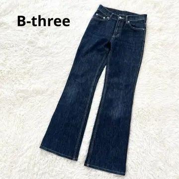 B-three 데님 부츠 컷 플레어 스트레치 파랑