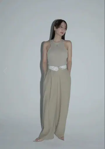 허리 벨트 코쿤 팬츠