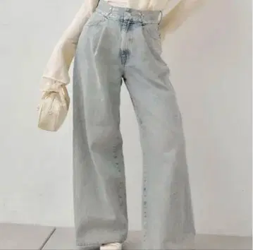 chi 코 하트 자수 라이트 블루 데님