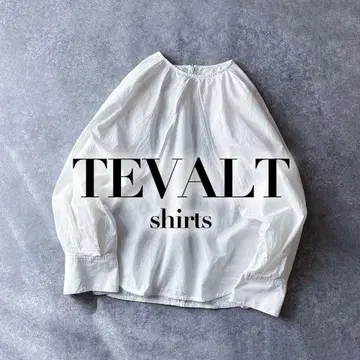 TEVALT 티티레이트 배렛 셔츠 블라우스 긴팔 화이트 코튼 C8