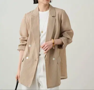 LOUNGEDRESS 라운지 드레스 린넨 라이크 자켓 베이지