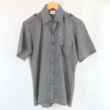 새상품급 VINTAGE MERVYNS 깅엄 체크 에폴렛 셔츠 S