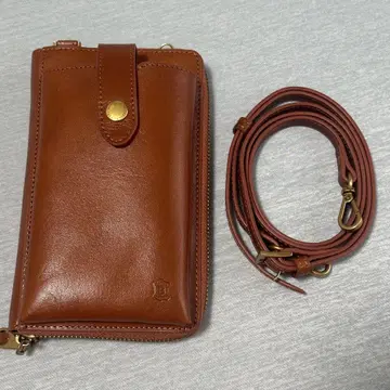 새상품 BELLIES YORK 스마트폰 숄더 브라운 베지터블 탄닌