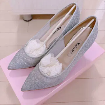 DIANA 실버 라메 니트 튤 22.5cm