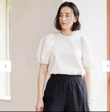 온워드 UNFILO 화이트 시어 슬리브 반팔 상의 M