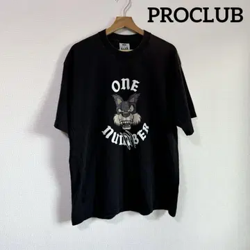 PROCLUB 프로 클럽 남성용 XL 블랙 티셔츠 개 늑대