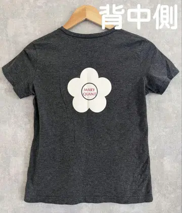 MARY QUANT 백 프린트 티셔츠 다크 그레이 [M]