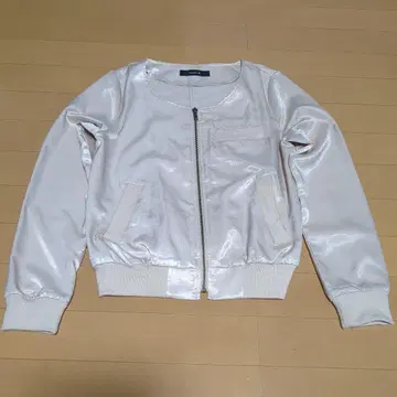 mystic 새틴 블루종 긴팔 프리 광택 집업
