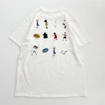 ARULLE 미사용 택 포함 fun back 티셔츠 자수 화이트 화이트