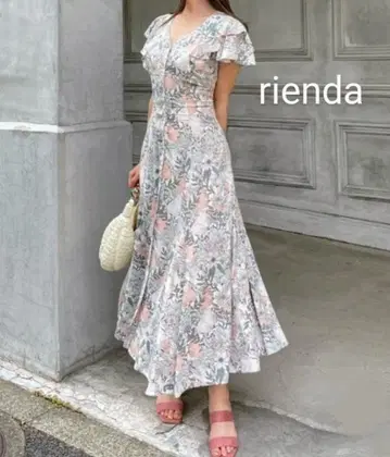 rienda 더블 프릴 슬리브 플레어 원피스
