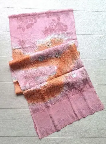 오비 장식 천 꽃무늬 쓰지가하나 오렌지 핑크 사쿠라