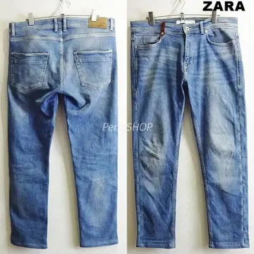 ZARA MAN 프리미엄 데님 슬림 W89cm 스트레치 밝은 파랑 터키