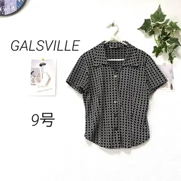 8673-1 GALSVILLE 갸루즈빌 반팔 올 패턴 셔츠 블라우스 9호