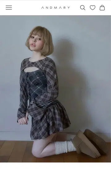 Andmary check tops 앤드 마리 체크 상의
