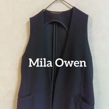 Mila Owen 미라 오웬 백 벨트 롱 베스트 블랙 FREE