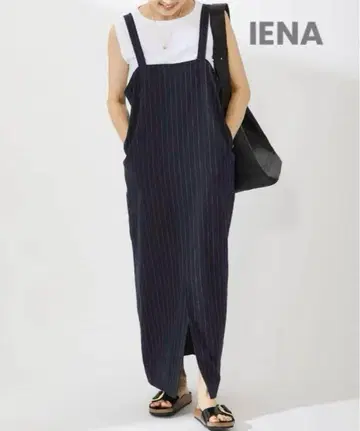 IENA 린넨 혼방 I 라인 점퍼 스커트