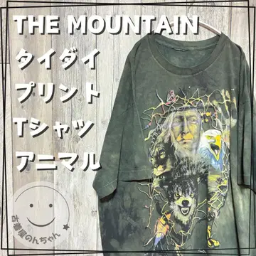THE MOUNTAIN 타이다이 프린트 티셔츠 반팔 애니멀 [구제 의류]