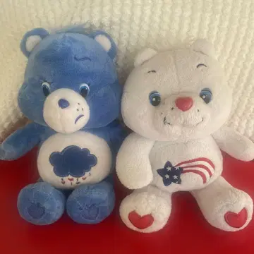 케어 베어 봉제 인형 파랑과 화이트